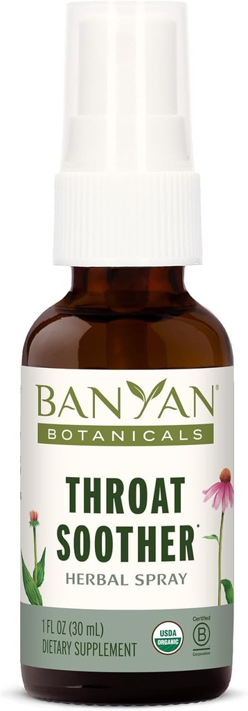 Banyan Botanicals Throat Soother Herbal Spray - オーガニックハーブスロートスプレー - Echinacea Root for Throat Comfort and Immune Support* - 1 fl oz。 - Non-GMO Sustainable Sourceベジタリアン