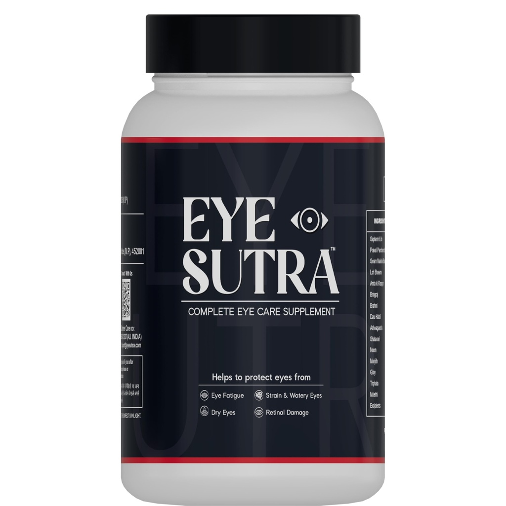Herbal Deck Eye Sutra - Natural Eye Care Supplement for Optimal Vision and Wellness | Helps in Eye Vision Care Strain, Dryness, Redness & Itching | Protects from Blue light & Dryness