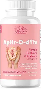 Mila Miamor ApHr-O-dYte Women’s Probiotic and Prebiotic with Cranberry - Gluten-Free、Feminine Health、pH Balance、Odor Control、Urinary Tractの非GMOサプリメント - 60カプセル