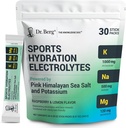 Dr. Berg Sports Hydration Electrolytes パウダー w/more ソルト (ピンク Himalayan) - 30 Keto Electrolytes パウダー パケット w/a デリケート ソルティー ラズベリー & レモン 味 - 1,000 mg のカリウムが含まれています