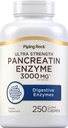 パイピングロックパンクレアチン消化酵素 | 3000mg | 250カプレット | 超強度 | 非GMO、グルテンフリーサプリメント