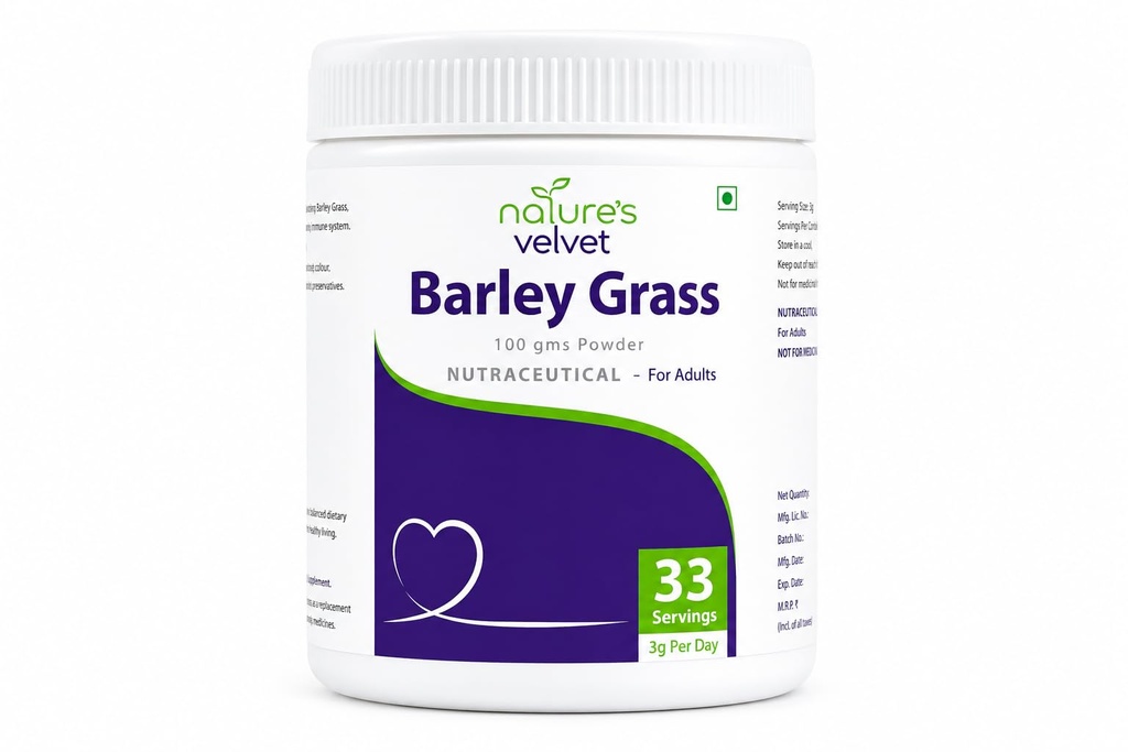 Natures Velvet Lifecare Barley Grass Powder, 100 gms - Pack of One