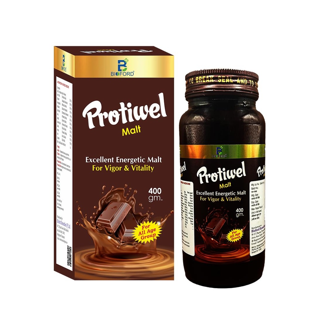 Protiwel Malt Health Drink | For Strength, Immunity and Overall Health Support | For Kids & Adults 400g (Pack of 1)