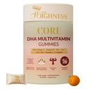 Her Highness CORE DHA Multivitamin Gummies for Women | 30 Gummies | Veg Omega 3 DHA, Vitamin B Complex, Vitamins A, C, D2, E, Zinc, Iron, Folic Acid | Brain Health, Focus, Energy, Bone Strength & Immunity Support | No Added Sugar | No Added Preservatives | 100% Veg | Orange Flavour