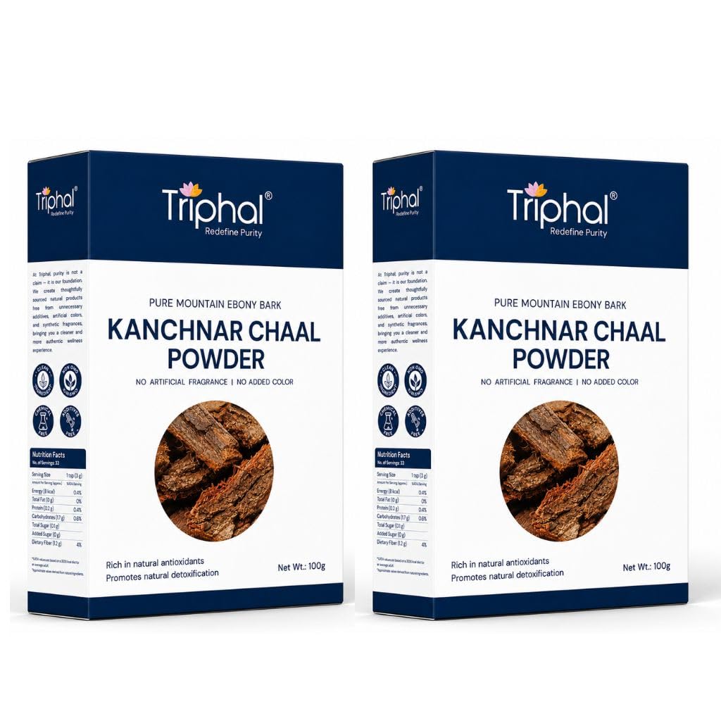 TRIPHAL Kanchnar Bark Powder 200g | Kachnaar Chaal Churna | Natural & Preservative Free | Bauhinia Variegata Powder