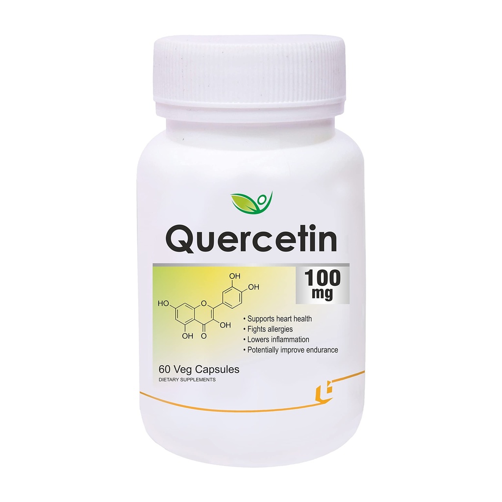 Biotrex Nutraceuticals Quercetin 100mg | Supports Energy, Brain & Heart Health | Antioxidant | Cardiovascular & Respiratory Health – 60 Veg Capsules