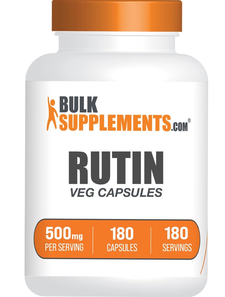 BulkSupplements.com Rutin 500mgカプセル - Saphora Japonica、Rutinサプリメント、Rutinの丸薬 - 抗酸化剤サプリメント - ビーガン&グルテンフリー、1回の給食当たりカプセル、180ベジーカプセル