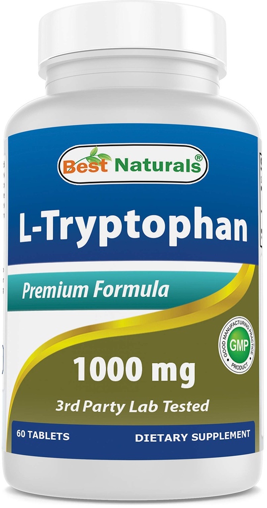最高のNaturals L-Tryptophan 1000 mg 60のタブレット