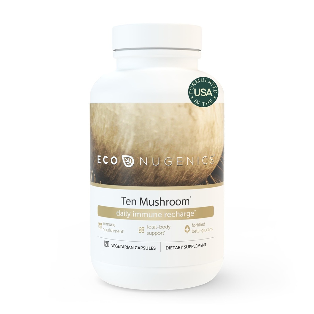 EcoNugenicsの10のマッシュルームの補足:毎日の免疫サポート、120のカプセル–ライオンのマネ、Reishi、Cordyceps、トルコの尾–エネルギー、ガットの健康、肝臓、腎臓、コレステロール及び向性脳サポート