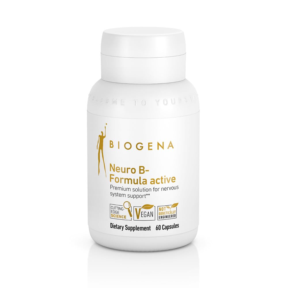 BiogenaビタミンBコンプレックスカプセルは、すべての8b-ビタミンB1、B2、B6、B12、葉酸塩、ナイアシン、バイオチン、およびパントテン酸で、Psyche&Nervousシステムをサポート** - Neuro B-Formulaアクティブゴールド