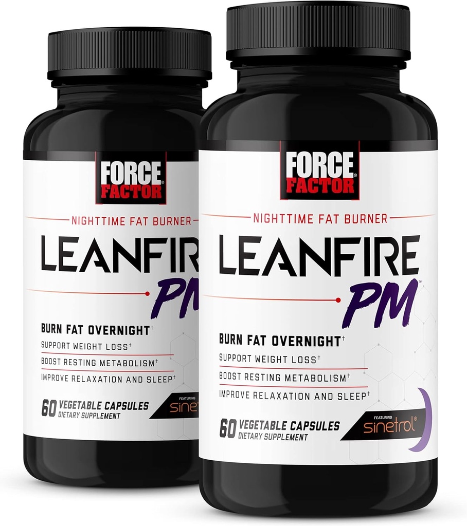 力率 LeanFire PM、女性と男性のための減量の丸薬、脂肪バーナーおよび一晩の減量の丸薬を燃やすために、Melatonin、60の計算(パッケージ2)