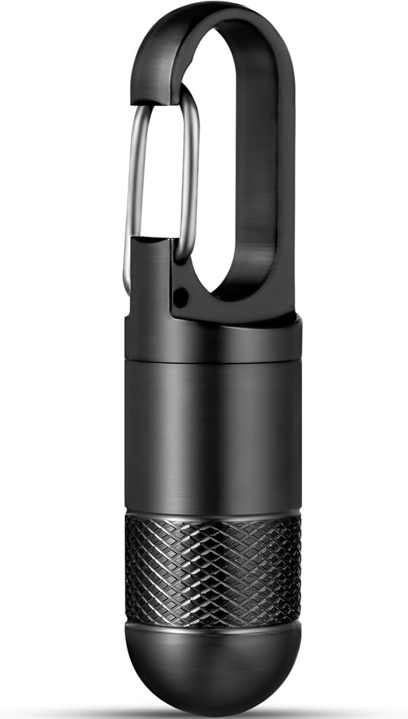 マイクロ ピルのホールダーの Keychain のチタニウムの丸薬の箱の財布のための小さい丸薬の容器旅行黒の丸薬箱の薬のびんのオルガナイザー