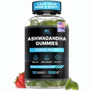 EFFECTIVE NUTRA アシュワガンダ グミイ1500mg | ストレスリリーフ、免疫サポート、カロリーモッド、エネルギー | ナチュラルベリー味 | 45日間サプライ | ヴィーガン・グルテンフリー・非GMO | 男性と女性のためのサプリメント (90ct)