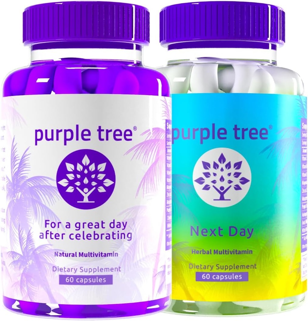 purple tree® Celebrate + Next Day Bundle 120 Pills | Post-Celebration Wellness Vitamin Combo