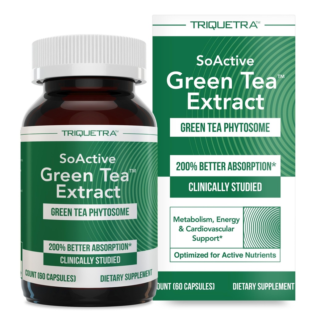 SoActive Green TeaTM抽出物 - 臨床的に研究された緑茶 Phytosome - 最大200%より良い吸収とバイオアベイラビリティ - 臨床的に検証された線量 - 代謝と重量管理をサポート - 60キャップ