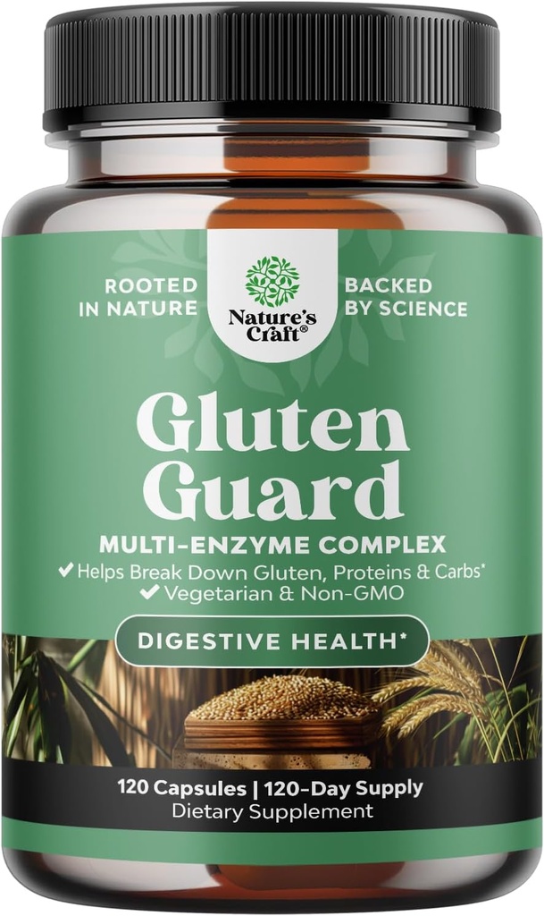 Fast Acting Gluten Digestive Enzymes for Intolerance - Gluten Digestive Enzymes for Women & Men for Debloat with DPP IV Blend Plus Lipase Amylase Bromelain for Gut Health & Digestion Support - 120 Ct