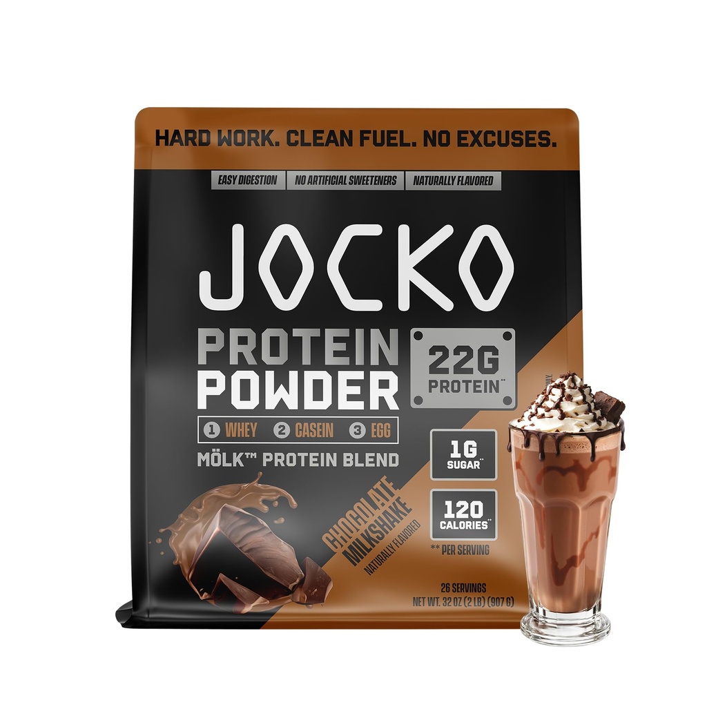 Jockoの燃料のMölkの乳状蛋白質の粉22g蛋白質-低い砂糖のモンクのフルーツのブレンド-筋肉回復及び成長、包装の5月Vary (26のサービング、チョコレート ミルクセーク)