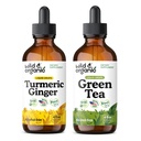 ワイルド&オーガニックターメリックジンジャーTincture 4 fl oz&グリーンティーTincture 4 fl oz