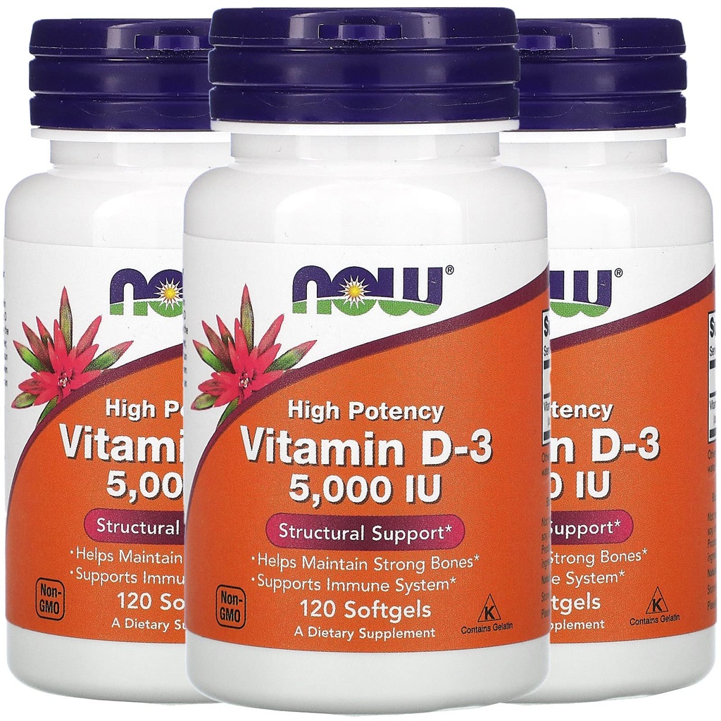 NOWのビタミンD-3 5,000 IU、120のSoftgels