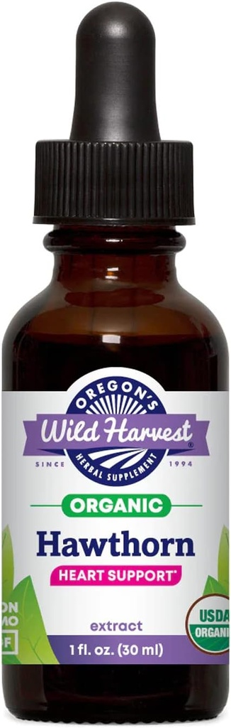 Oregon's Wild Harvest 1:2 Fresh Organic Hawthorn Extract, 1 Fluid Ounce
