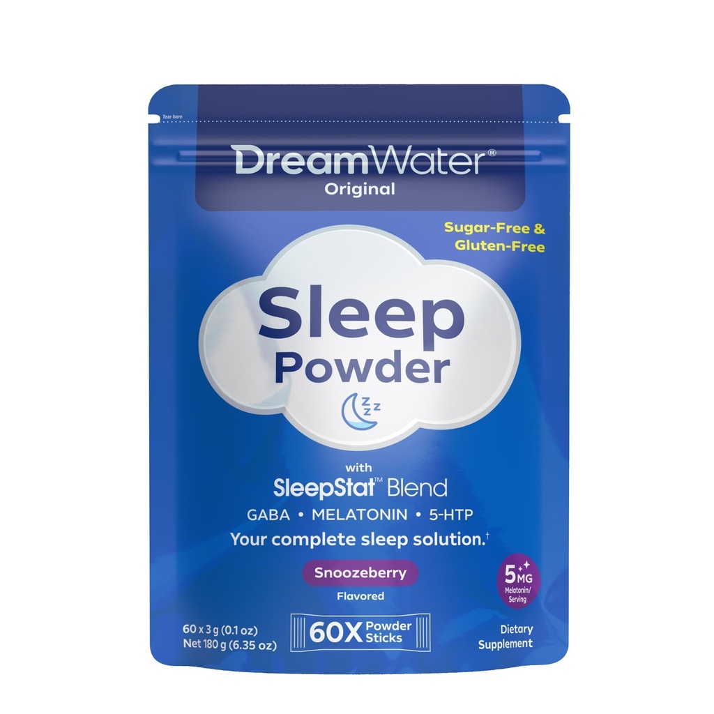 夢の水睡眠の援助、粉;GABA、MelatonIN、5-HTP、Snoozeberry、60の計算