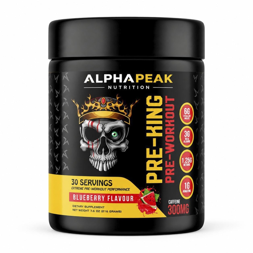 Pre-King Pre-Workout, 216g, Blueberry flavour