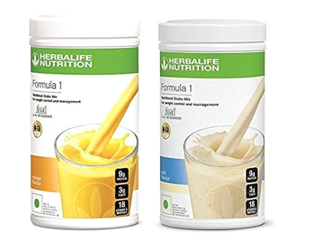 Herbalife Formula 1 Nutritional Shake Mix Mango and Kulfi, 500 g Each - Combo Pack of 2
