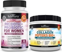 BioSchwartzの加水分解されたコラーゲンのペプチッド粉(40+のサービング)プラスのプレバイオティクスおよび女性のDigestiveの酵素が付いているプロバイオティクス(1か月の供給)