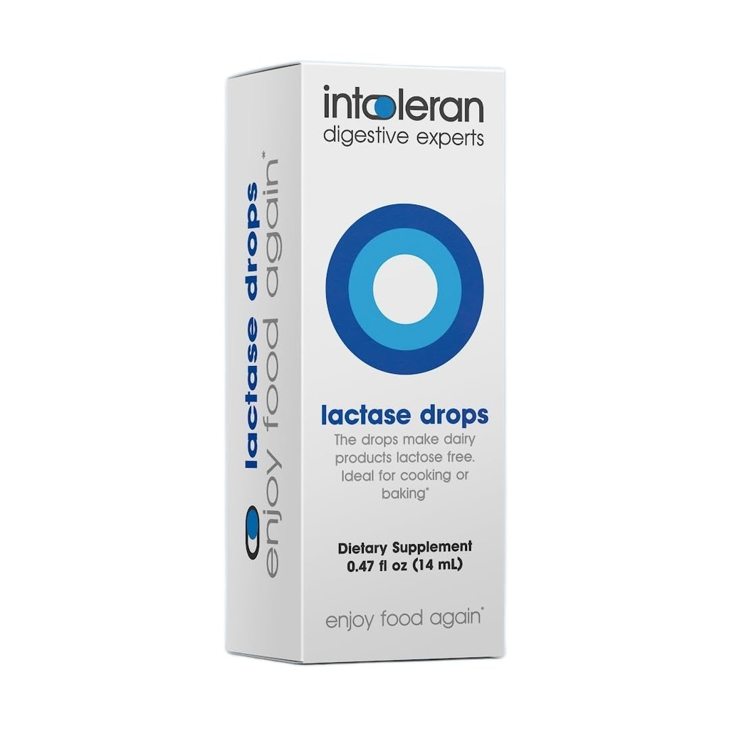 Intoleran Lactase 消化酵素の低下 - 0.47 FL Oz (14ml) | 液状Lactase 耐容性のための酵素 | 乳液乳液乳糖フリー | 乳糖フリー | 乳糖フリークッキング&ベーキング | 純粋かつビーガン | 低FODMAP