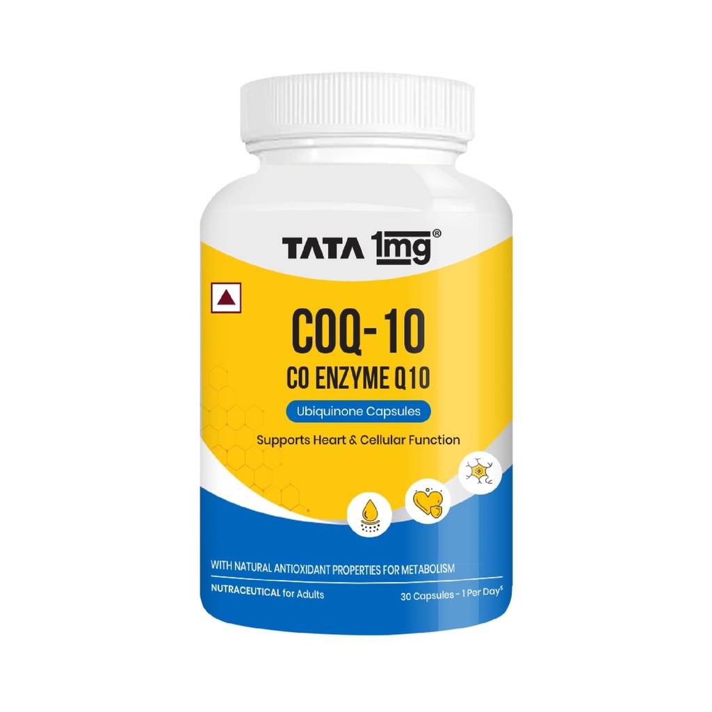 Tata 1mg CoQ 10 (Coenzyme 10) ((200mg)) Capsules, Supports Heart and Vascular Health, Promotes Healthy Cellular Function For Unisex , 50 grams