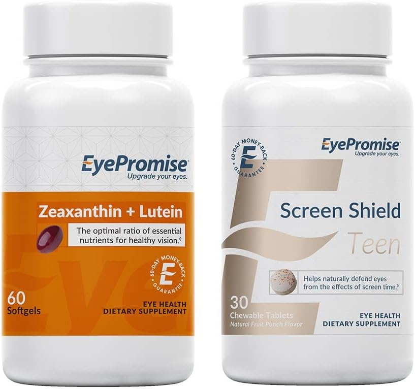 EyePromiseゼアキサンチン+ルテインアイビタミンとスクリーンシールドティーンChewableアイビタミン