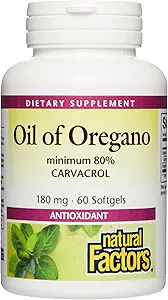 Natural Factors Oil of Oregano - Supports Healthy Immune System Function - Herbal Supplement with Olive Oil & Vitamin E - Non-GMO Antioxidant Support Supplement - 60 Softgels (60 Servings)