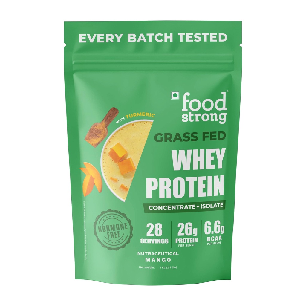Foodstrong Whey Protein Powder Mango 24g Protein 1KG Premium Quality