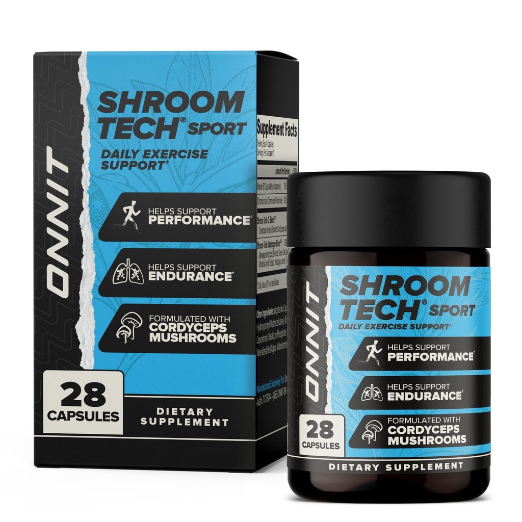 ONNIT の Shroom の技術のスポーツの毎日の練習サポート カプセル、Cordyceps のきのこ、毎日エネルギー サポートのためのカフェインなしの食事療法の補足、28 の計算が付いているプレワークアウトの補足