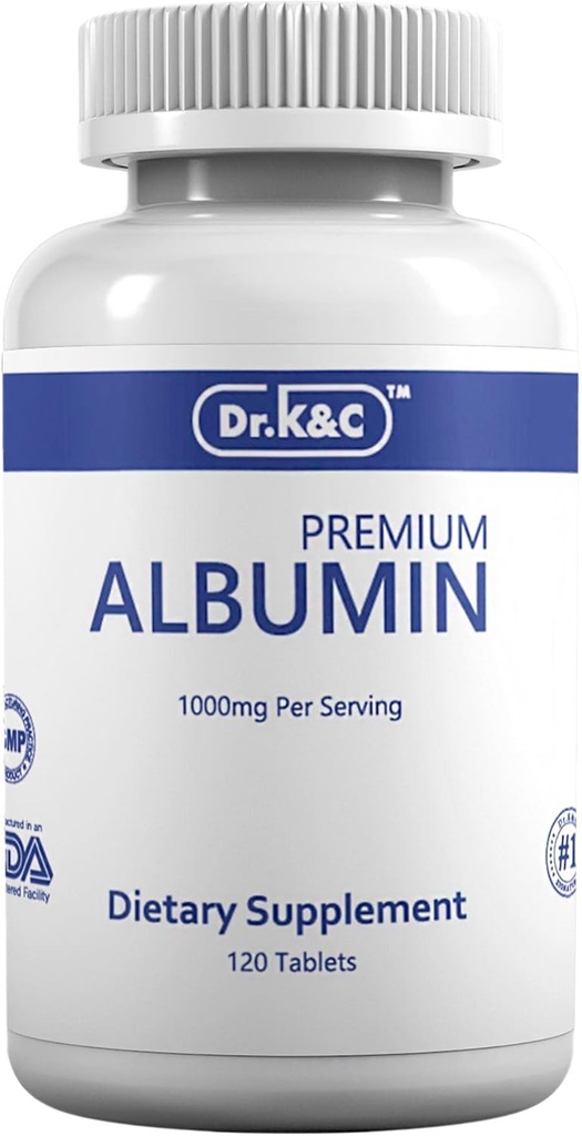 Dr.K&Cの優れたアルブミンの蛋白質の補足–余分強さ1000のmg 120のタブレットの健康な腎臓の肝臓は全身のウェルネス エネルギー サポート生命バランス1pkを促進します