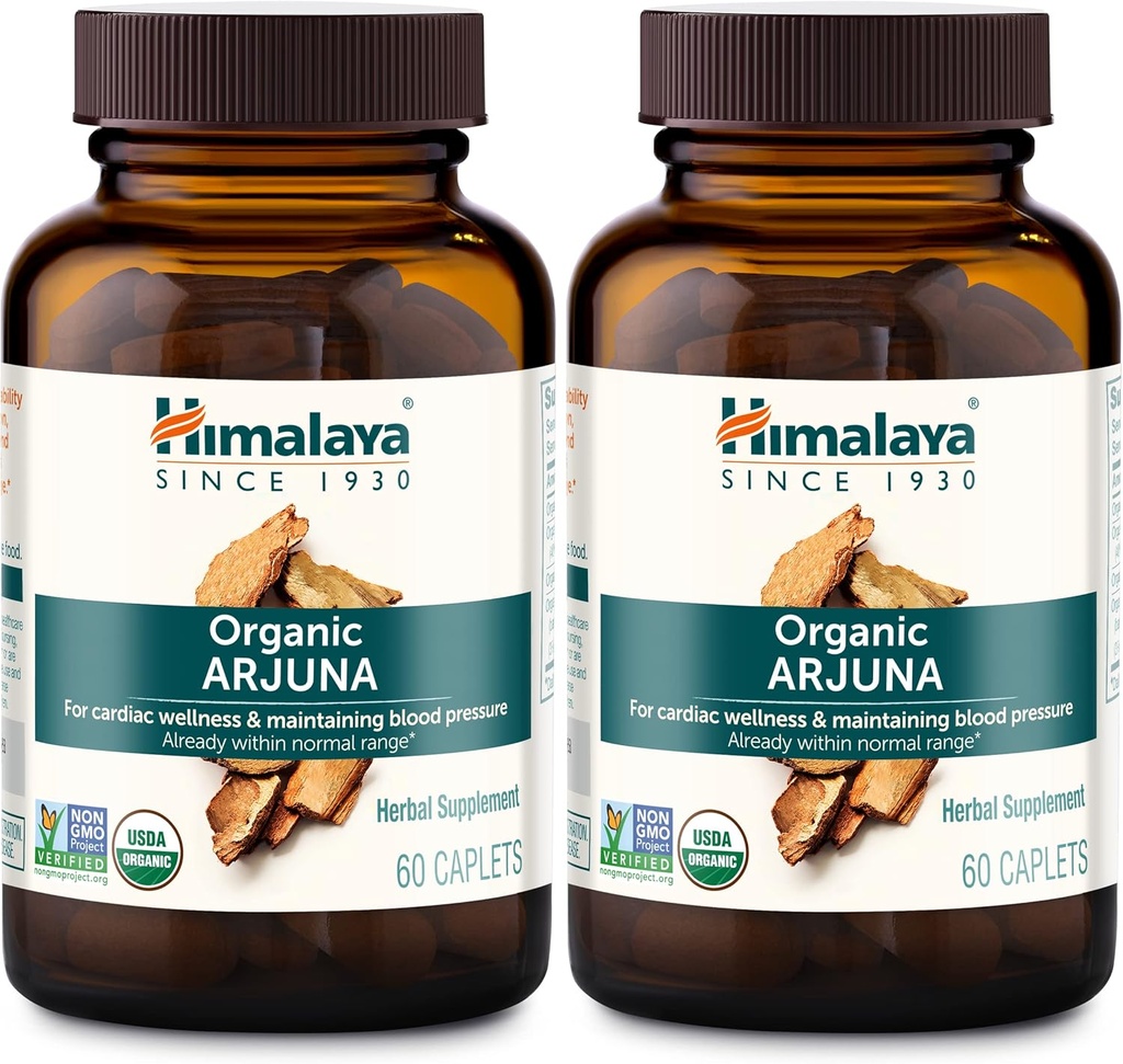 Himalaya Organic Arjuna、心の健康のための血圧の補足、700mg、60の計算(パッケージ2)