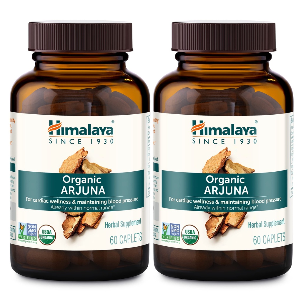 Himalaya Organic Arjuna、心の健康のための血圧の補足、700mg、60の計算(パッケージ2)