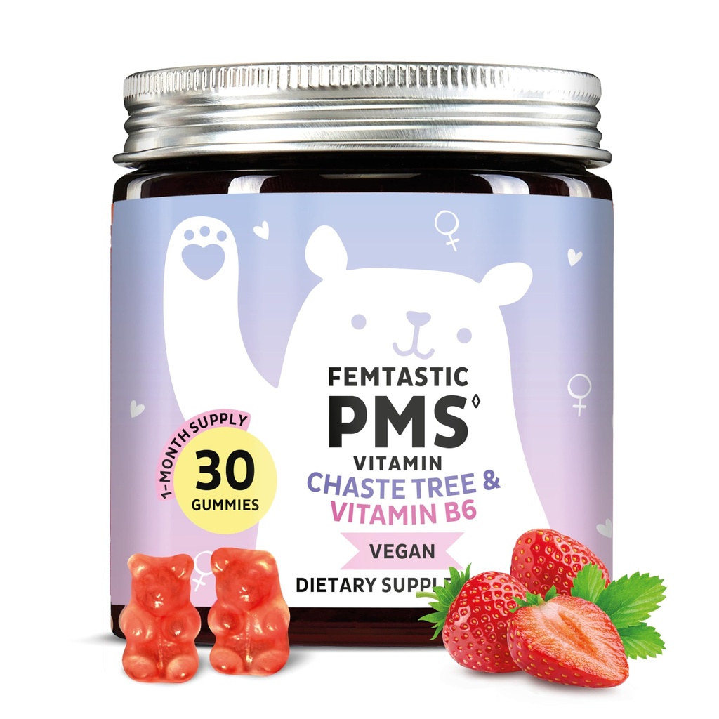 女性のためのPMSサポートサプリメント。 ホルモンのブレイクアウト、ブロッキング、期間のクランプ、および気分のスイングをターゲットにする月経の救助のガミー。 ビーガン, ビタミンB6&レモンバーム付き, 30グミ