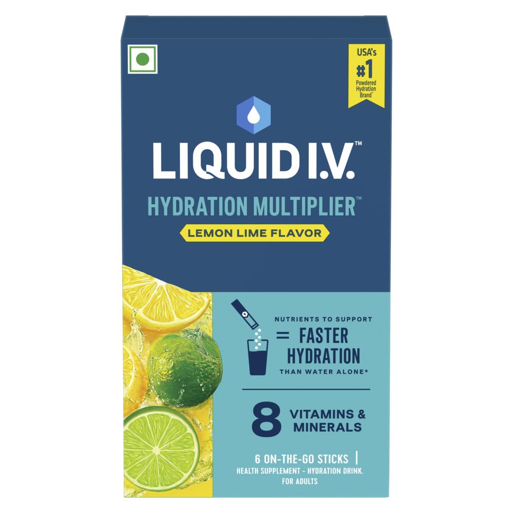 Liquid I.V.™ Hydration Multiplier™ - Lemon Lime|6 Sticks = 3 LTRS| Hydration Drink Mix 16g
