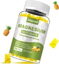 マグネシウムのGlycinateのガミー600mg、弛緩及びZzzサポート、大人のためのマグネシウムのカリウムの補足および子供の砂糖なし、ビタミンC、B6およびCoQ10のパイナップルの味、60の計算