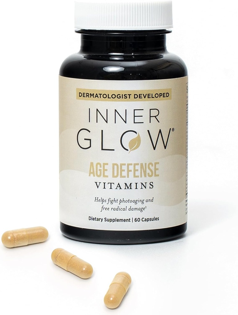 年齢防衛ビタミン - 皮膚科医とプラスチック外科医は、光老化とメラスマ、ポリポジウムロイコトモス抗酸化作用を戦うために開発 - ビーガン、グルテンフリー - 60カプセル