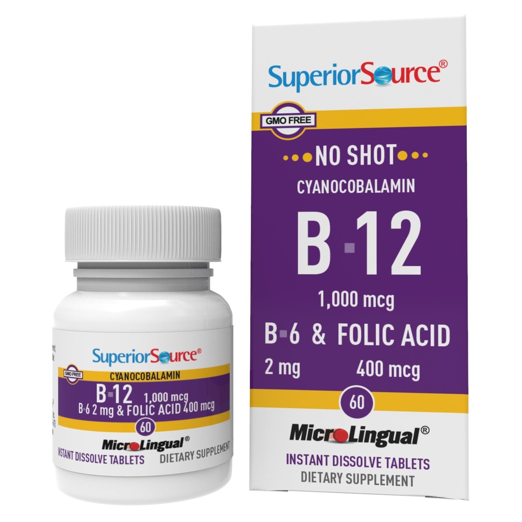 優秀な源無しショット ビタミンB-12 Cyanocobalamin 1000のmcg、B-6の葉酸400 mcg -サポート 脳及び中心の健康-エイドの自然なエネルギー レベル- 60の補助的な分解のタブレット