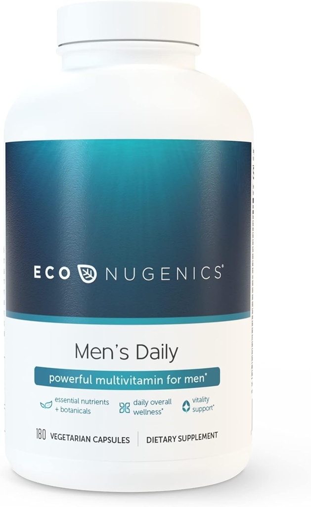 EcoNugenicsメンズ長寿エッセンシャルプラス - 男性のための毎日のマルチビタミン - ミネラル、ハーブ、抗酸化剤とビタミンサプリメント - 全体的な健康、バイタリティ、免疫をサポート(180カプセル)
