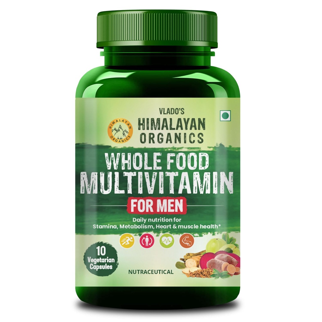 Vlado's Himalayan Organics Whole Food Multivitamin For Men - 10 Veg Capsules