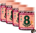 8Greens Supergreens Gummies | メタボリズム、免疫&フォーカス、消化の健康酵素、有機: クロレラ、スピルリナ、アロエベラ、ピーチ風味、200カウント