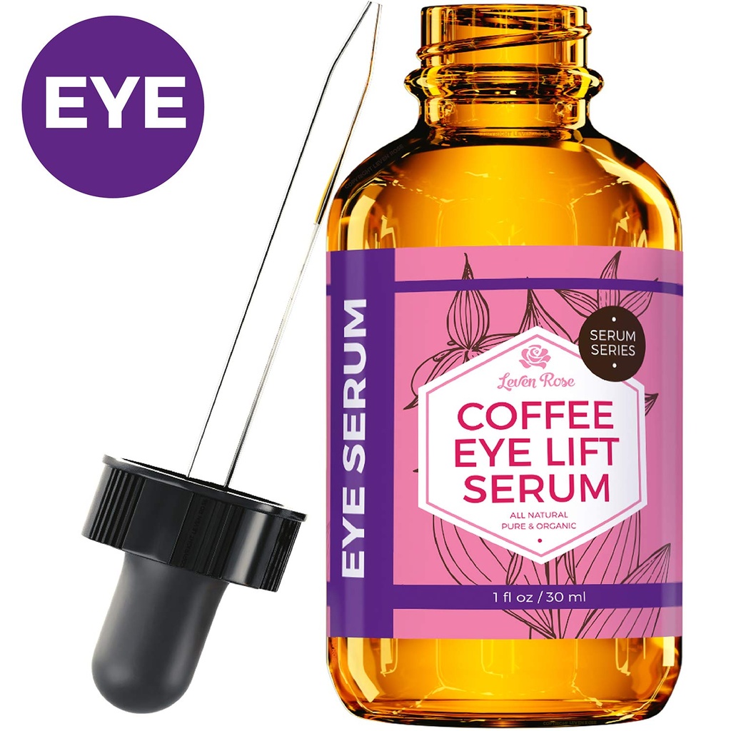 目のためのLevenのローズのコーヒー オイルのカフェインの血清 1のoz - 目の下のPuffy袋のための反老化の有機性