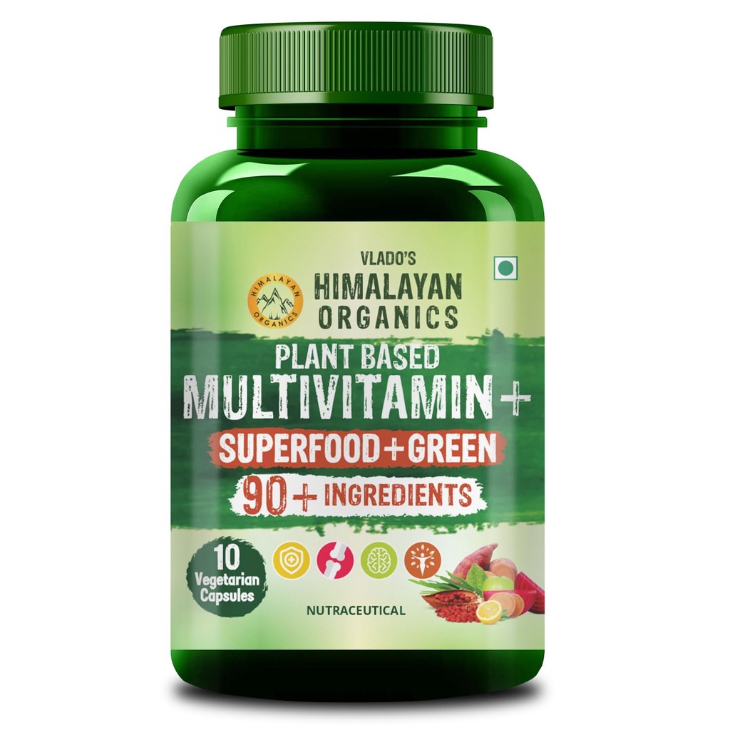 Vlado's Himalayan Organics Plant Based Multivitamin 10+ Ingredients - 10 Veg Capsules