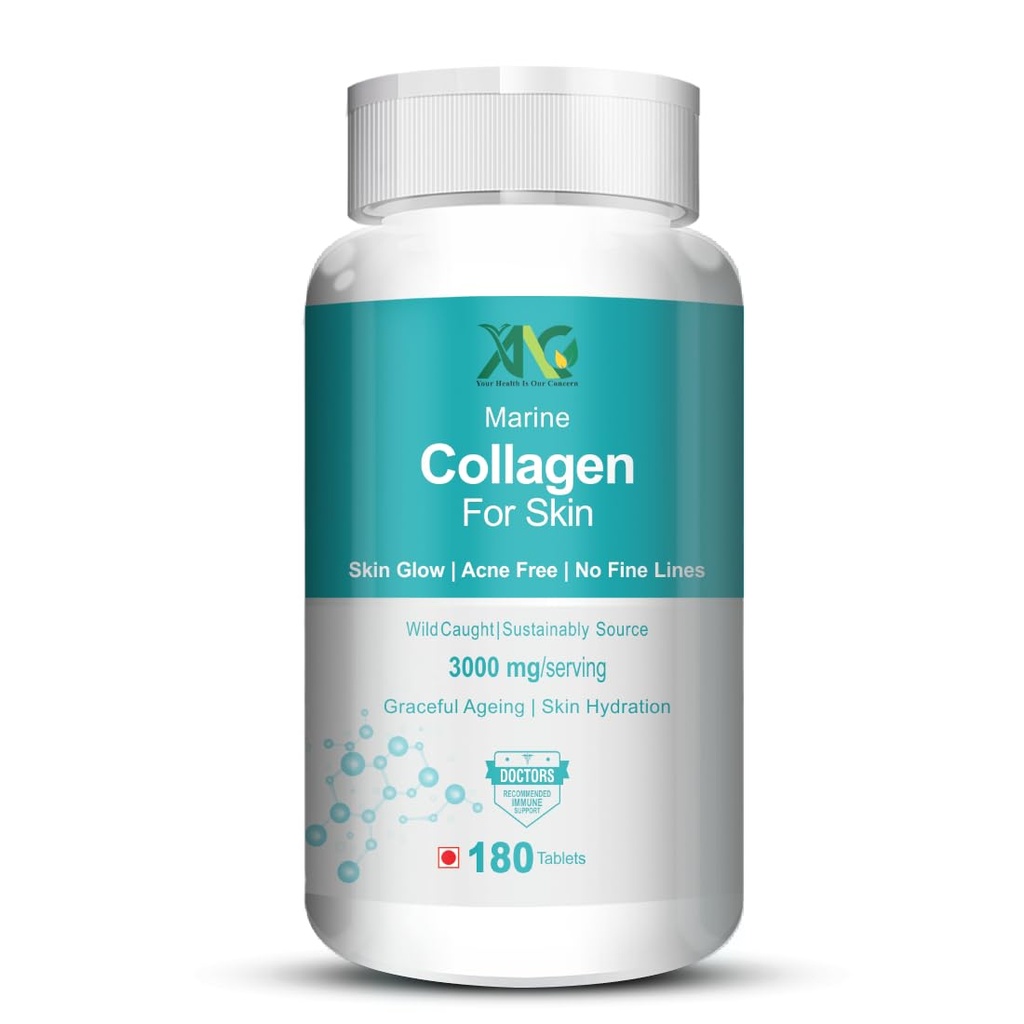 ANC Marine Collagen 3000Mg With Biotin & Vitamin C For Skin, Healthy Hair, Nails & Joints 180 Tablets (Pack of 1)