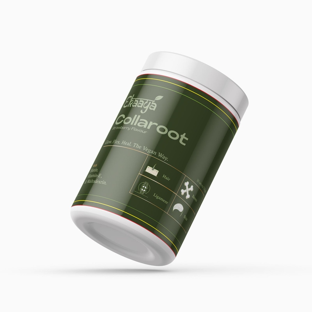 Collaroot Vegan Hair & Skin Nutrition Powder | Plant-Based Collagen Booster for Strong Hair & Glowing Skin | Rich in Biotin, Vitamins & Antioxidants |UNISEX| PACK OF 1
