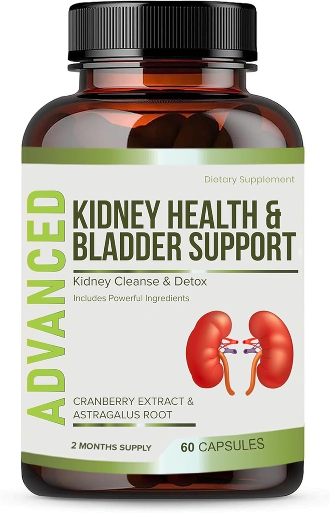 Kidney Cleanse Detox & Repair and Bladder Support - Kidney Restore for Chanca Piedra,Cranberry, Juniper Berries for Kidney Detox and Bladder Health.60 日 供給